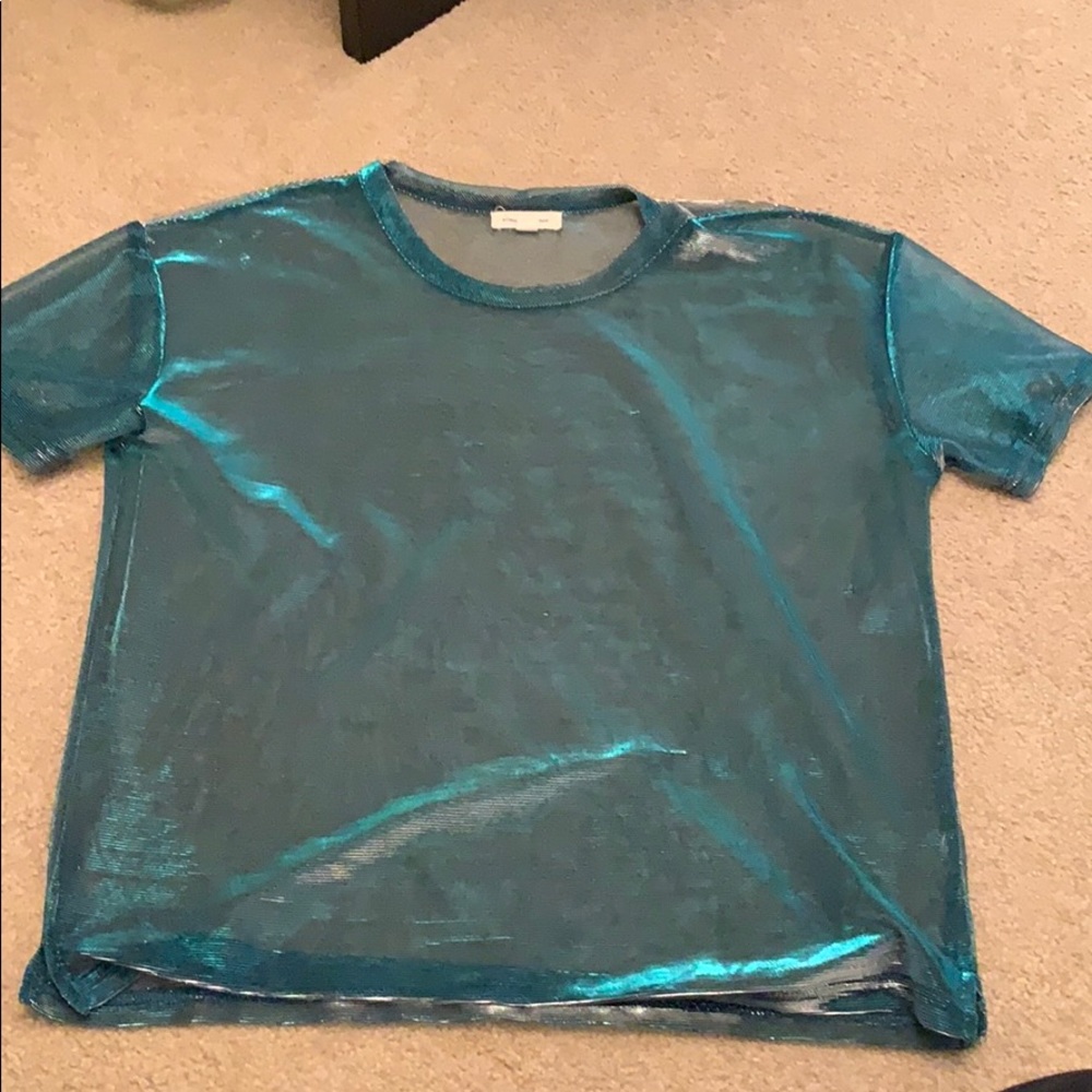 Urban Outfitters Shiny Mesh Top Size Small